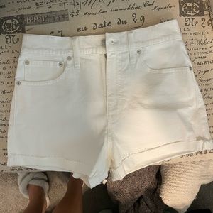 NWT Madewell white denim high waisted shorts